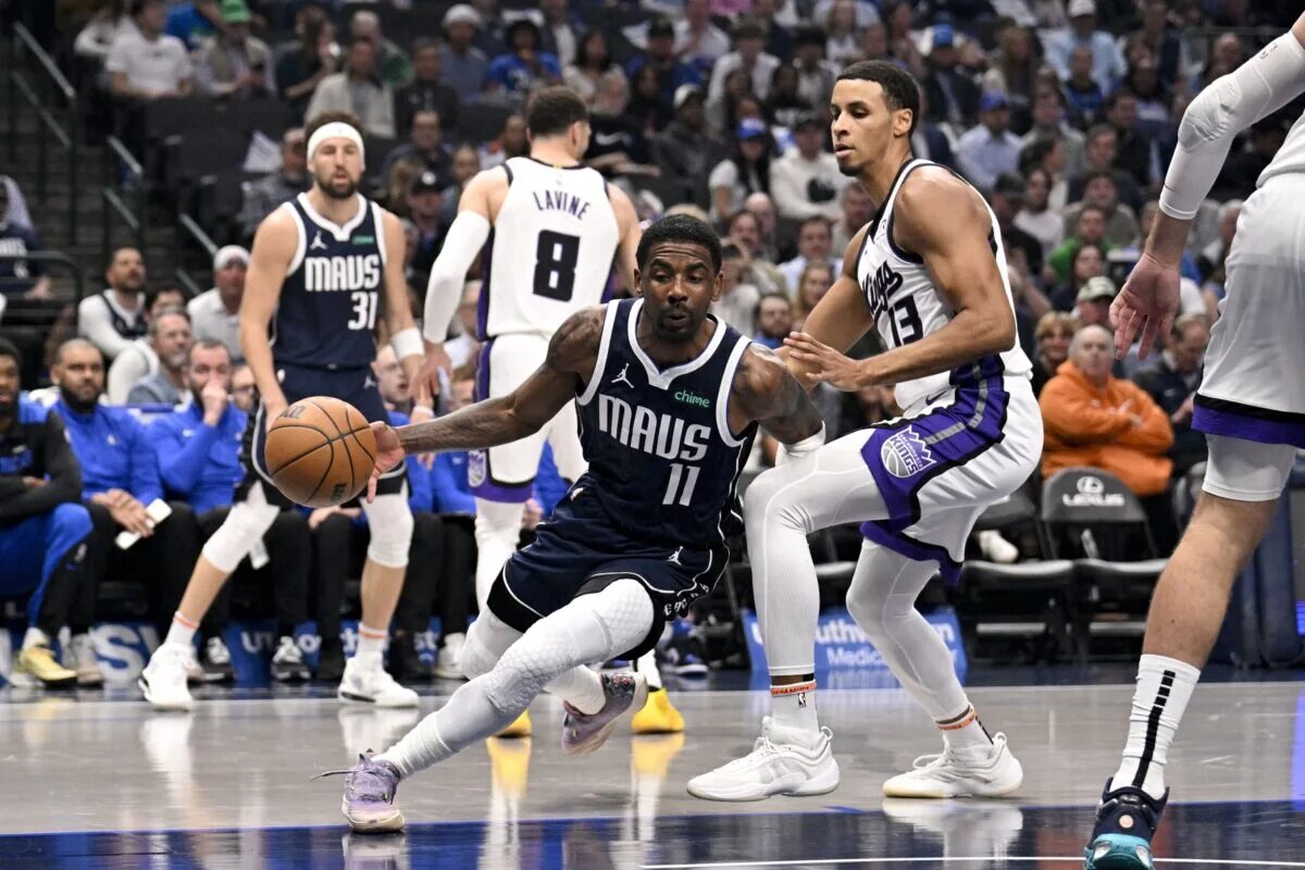 Dallas Mavericks guard Kyrie Irving prior to ACL injury
