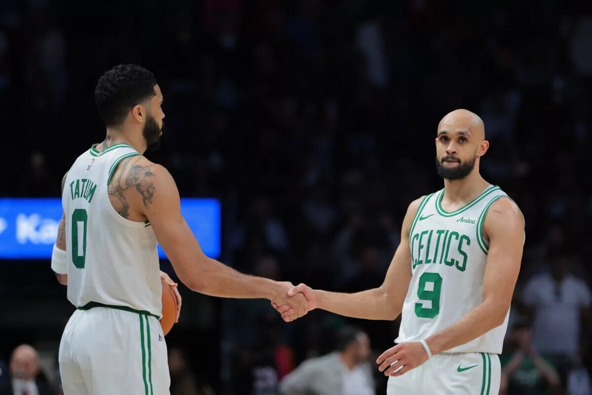 Derrick White and Jayson are competing for the Celtics' single-season franchise three-point record.