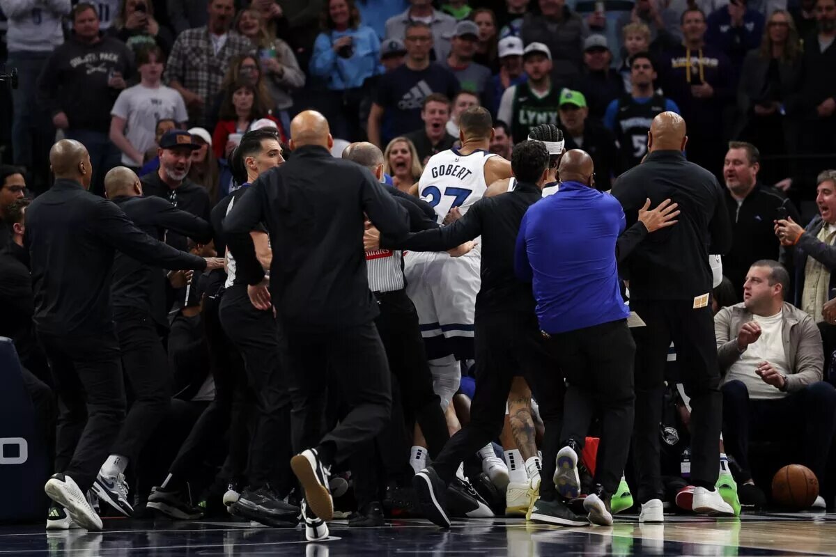 The Timberwolves and Pistons got into a fight.