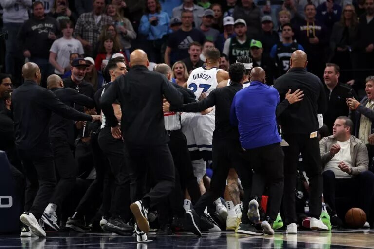The NBA suspended five players for fighting.