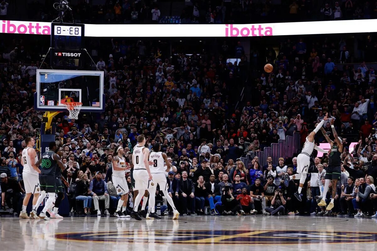 The Timberwolves beat the Nuggets in double overtime.