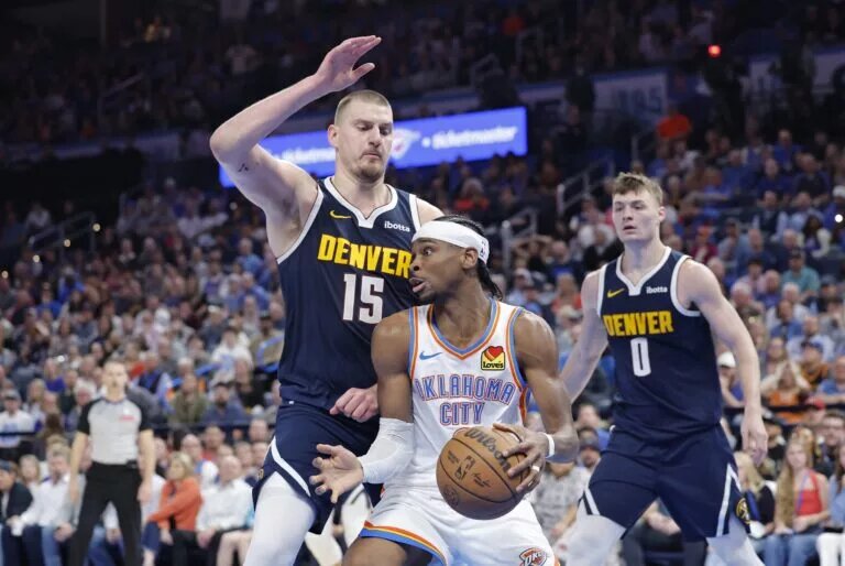 The Thunder and Nuggets are playing each other in the second round.