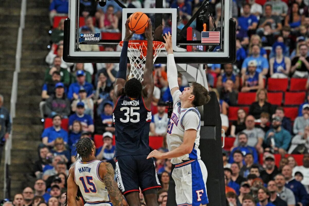 The Lakers have begun the draft workout process with UConn center Samson Johnson.