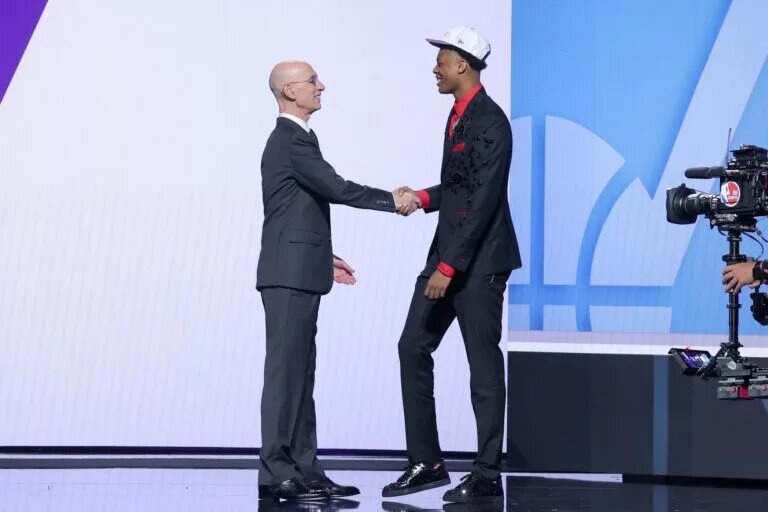 Utah Jazz forward Ace Bailey after being selected in the 2025 NBA Draft