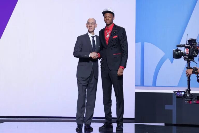 Utah Jazz rookie Ace Bailey on the 2025 NBA Draft stage