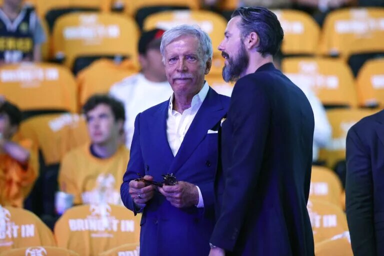 Denver Nuggets owner Stan Kroenke and vice chairman Josh Kroenke