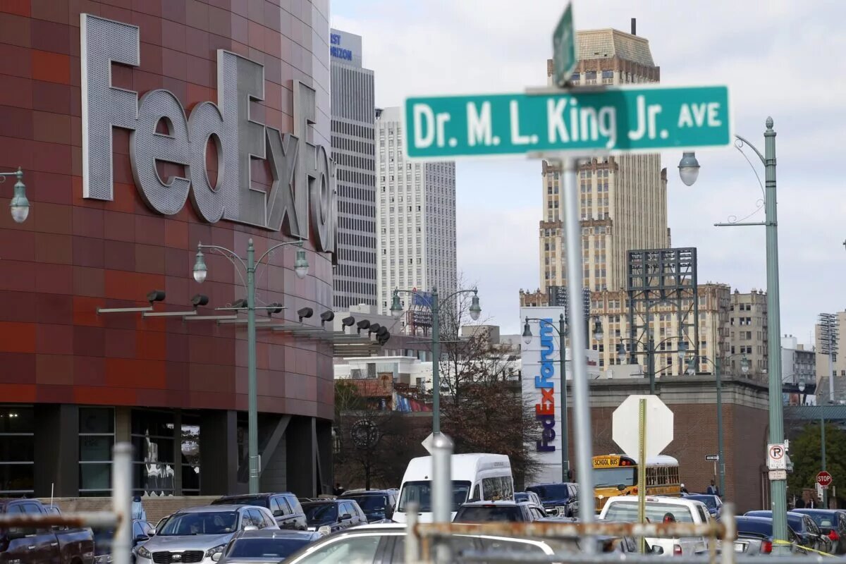 Fans make their way to FedExForum on Martin Luther King Jr. Day prior to the game between the Chicago Bulls and the Memphis Grizzles
