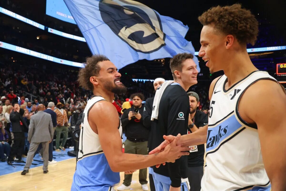 Atlanta Hawks guards Trae Young and Dyson Daniels