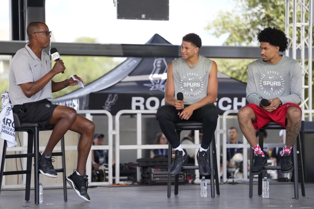 San Antonio Spurs rookies Dylan Harper and Carter Bryant