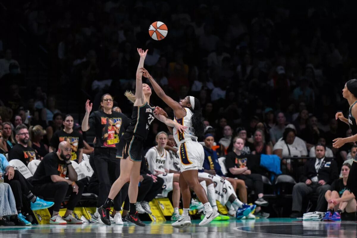 WNBA Indiana Fever v NY Liberty after league signs deal with BetterHelp