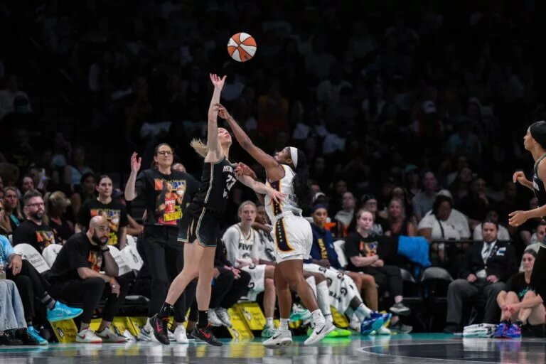 WNBA Indiana Fever v NY Liberty after league signs deal with BetterHelp