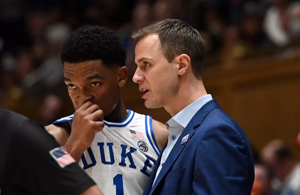 Jon Scheyer and Caleb Foster