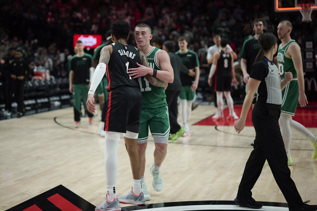 Anfernee simons projects to be the lead guard in the Celtics' starting five