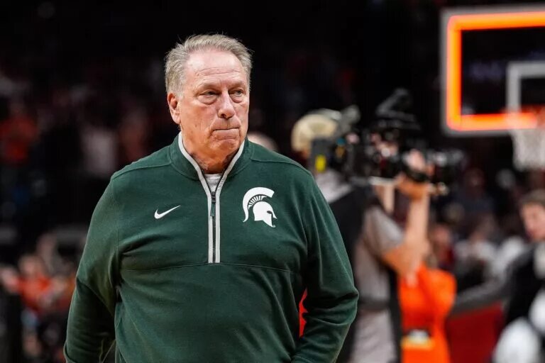 Michigan State head coach Tom Izzo exits the court after 70-64 loss to Auburn at the Elite Eight round of NCAA tournament at State Farm Arena in Atlanta, Ga. on Sunday, March 30, 2025.