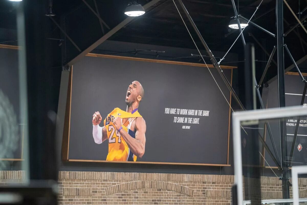 A quote from Kobe Bryant is seen on the wall at Kettlestone Central Sports Complex on May 15, 2025, in Waukee. © Lily Smith/The Register / USA TODAY NETWORK via Imagn Images