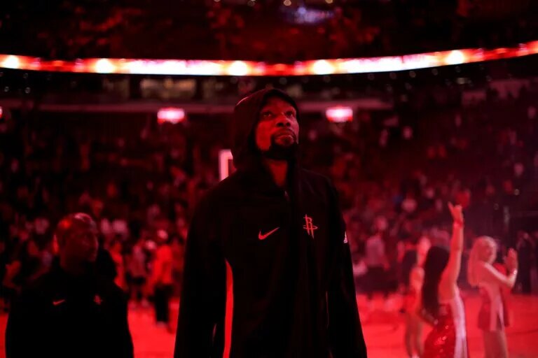 Oct 27, 2025; Houston, Texas, USA; Houston Rockets forward Kevin Durant (7) leaves the court following the game against the Brooklyn Nets at Toyota Center. Mandatory Credit: Erik Williams-Imagn Images