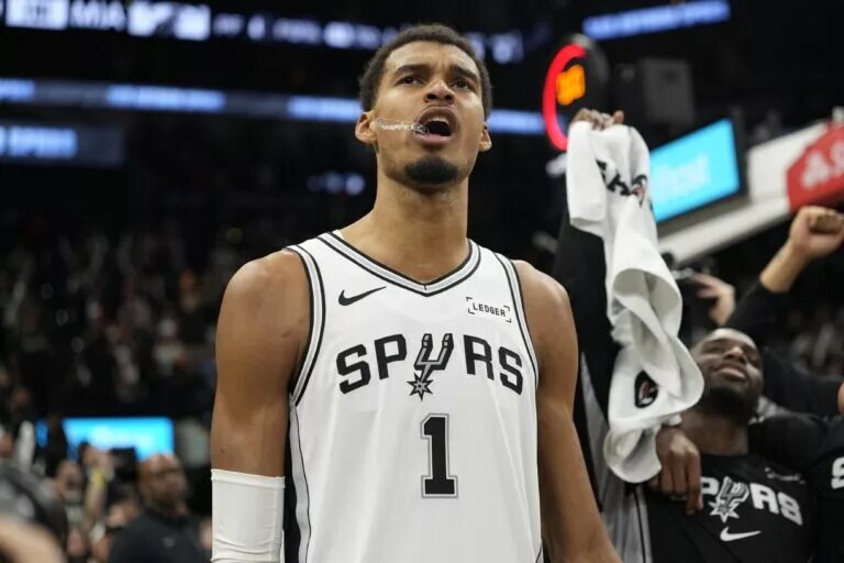 San Antonio Spurs center Victor Wembanyama, NBA Award frontrunner