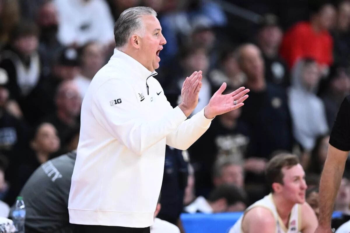 Mar 22, 2025; Providence, RI, USA; Purdue Boilermakers during the second half of a second round men’s NCAA Tournament game against the McNeese State Cowboys at Amica Mutual Pavilion. Mandatory Credit: Brian Fluharty-Imagn Images