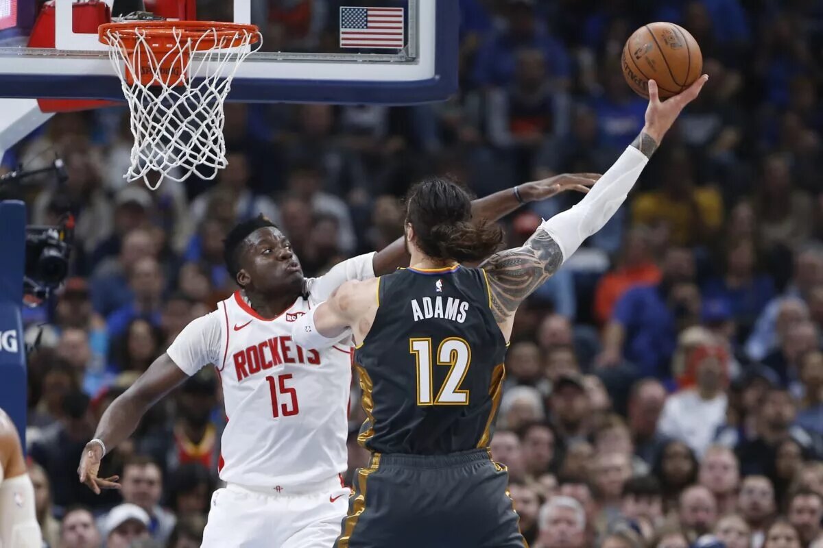 Rockets' Clint Capela and Steven Adams