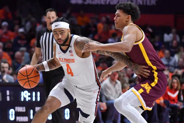 Kylan Boswell looks to drive against Minnesota