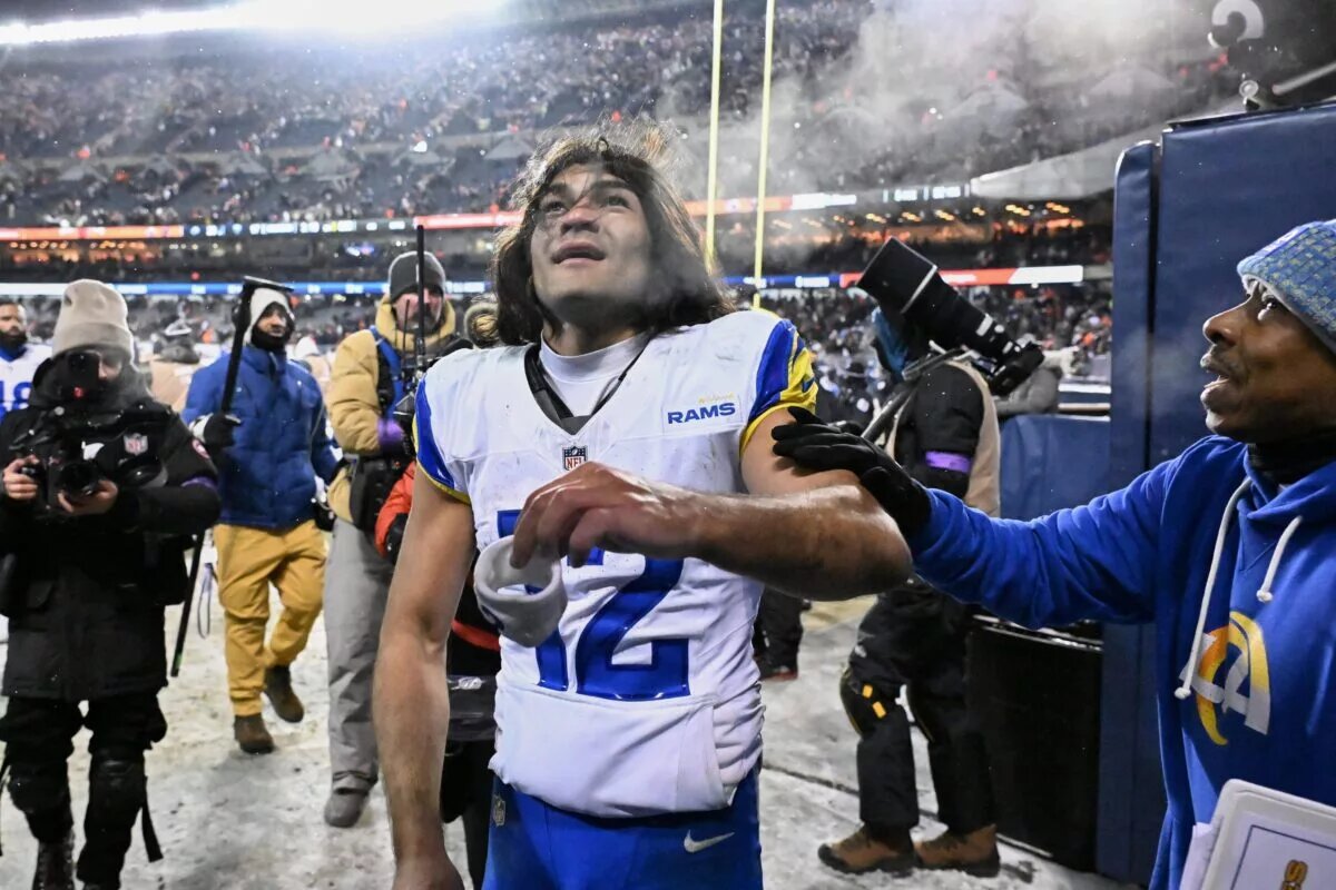 Los Angeles Lakers/LeBron James fan and Los Angeles Rams star Puka Nacua