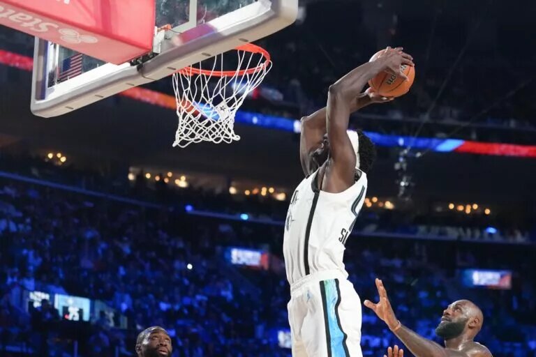 Indiana Pacers forward Pascal Siakam, a native of Cameroon (Africa) playing for Team World at the 2026 NBA All-Star Game