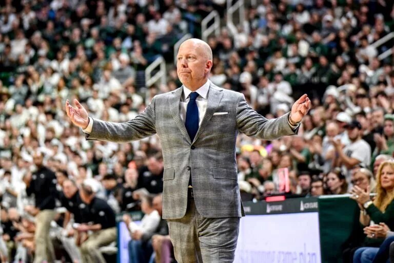 Mick Cronin reacts during UCLA's game at Michigan State