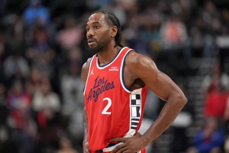 ; LA Clippers forward Kawhi Leonard (2) reacts against the Orlando Magic in the second half at Intuit Dome.