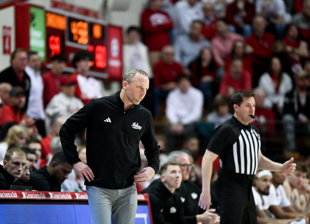Indiana's Darian DeVries looks on during the Hoosiers game against Northwestern