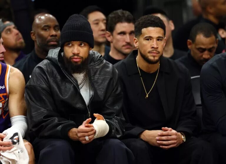 Former Rocket Dillon Brooks on the Phoenix bench.