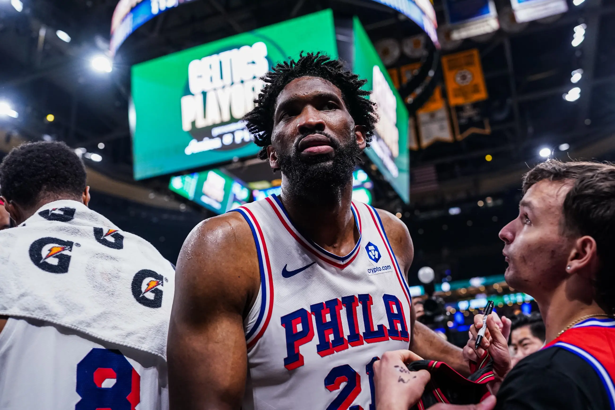 Jaylen Brown Joel Embiid flopping comments has sparked a reaction from fans after game 7 of the Celtics-76ers series