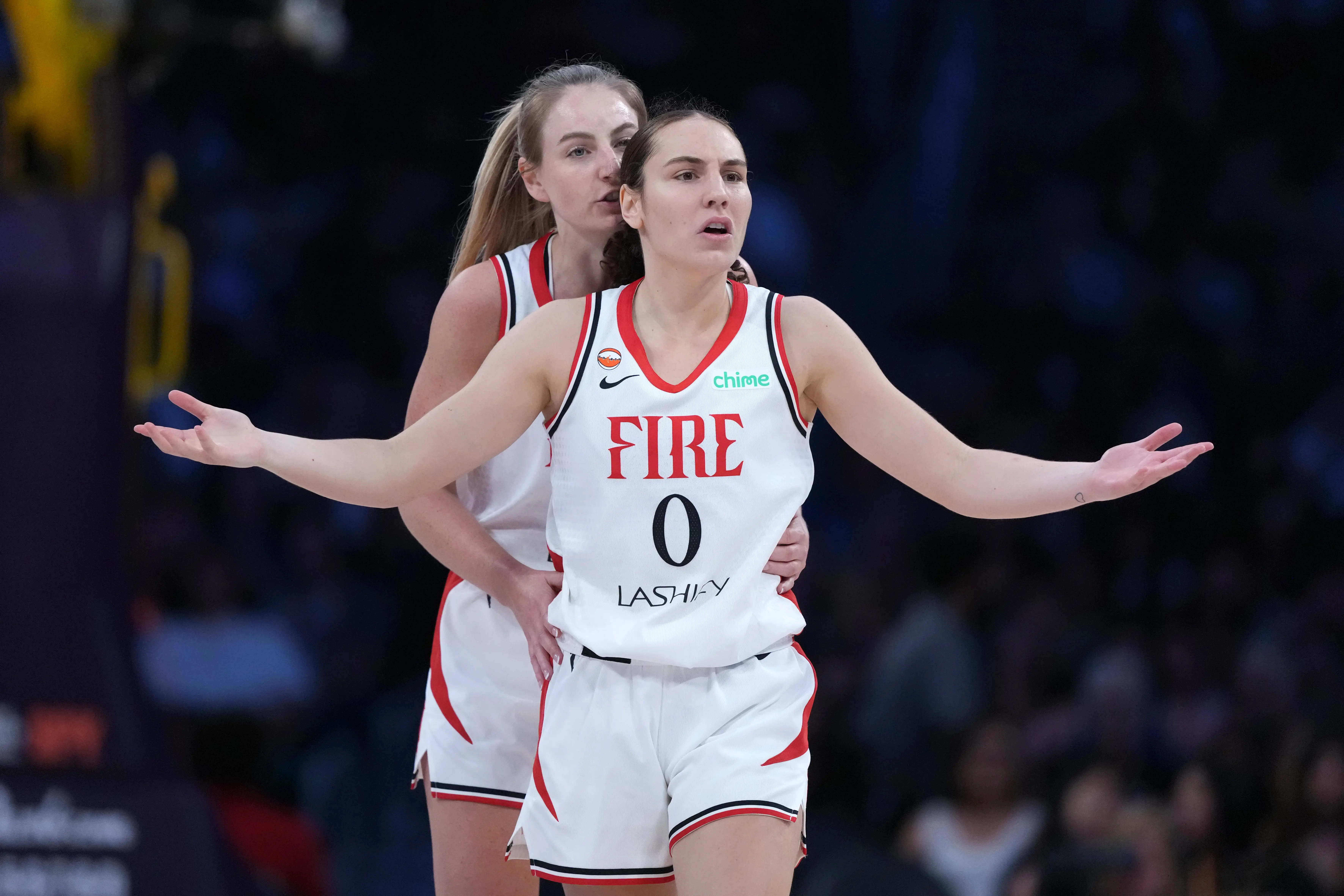 portland fire guards Carla Leite and Karlie Samuelson