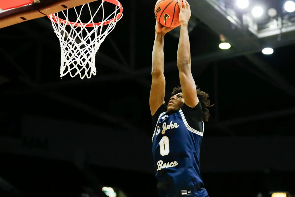 St. John Bosco's (Calif.) Brandon McCoy Jr dunks the ball. McCoy is one of the top Big Ten freshmen to watch for 2026-27