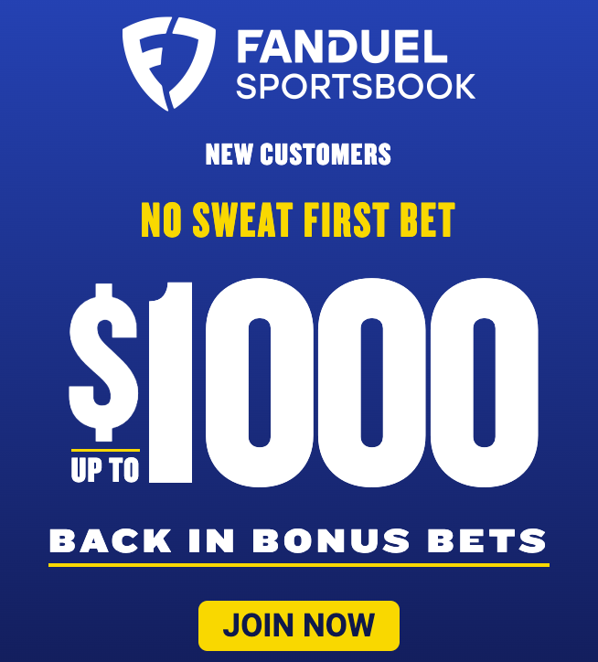 Fanduel promo code: sweat free first bet up to $1000