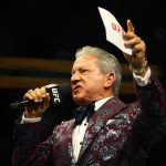 Bruce Buffer announcing fighters ahead of UFC promo