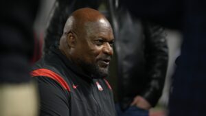 For 10 years, Larry Johnson has coached up the Ohio State defensive line. Despite speculation, he's still going strong at 72.