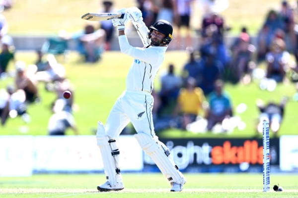 Devon Conway in action during the first New Zealand vs Bangladesh Test.