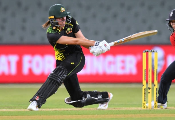 Tahlia McGrath in WT20 action for Australia vs England.