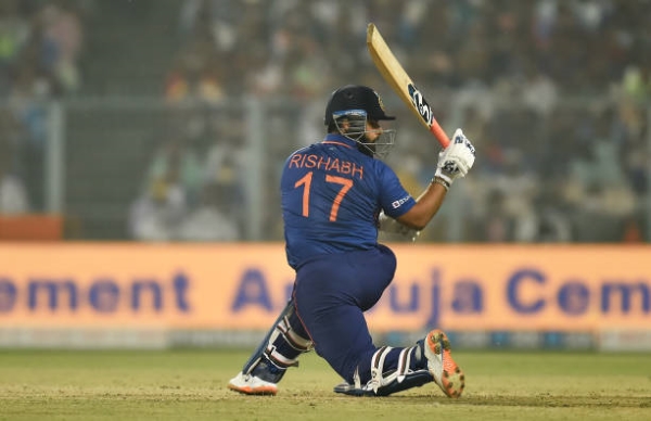 Rishabh Pant in T20 action for India.