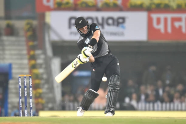 Martin Guptill in action for New Zealand.