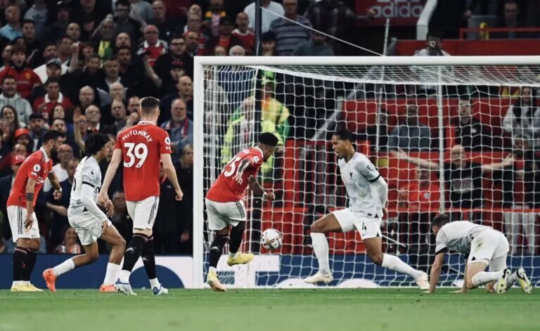 Trent Alexander-Arnold watches a shot go in