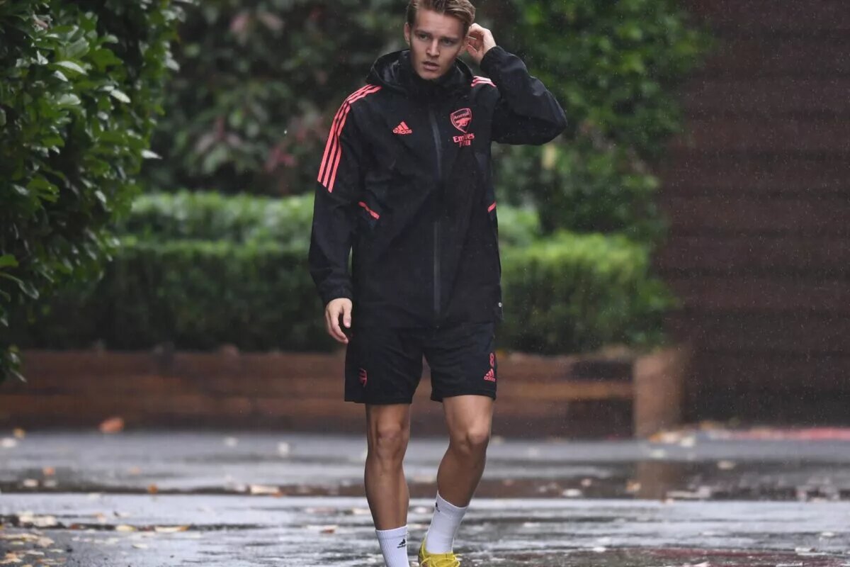 Arsenal player Martin Odegaard at training