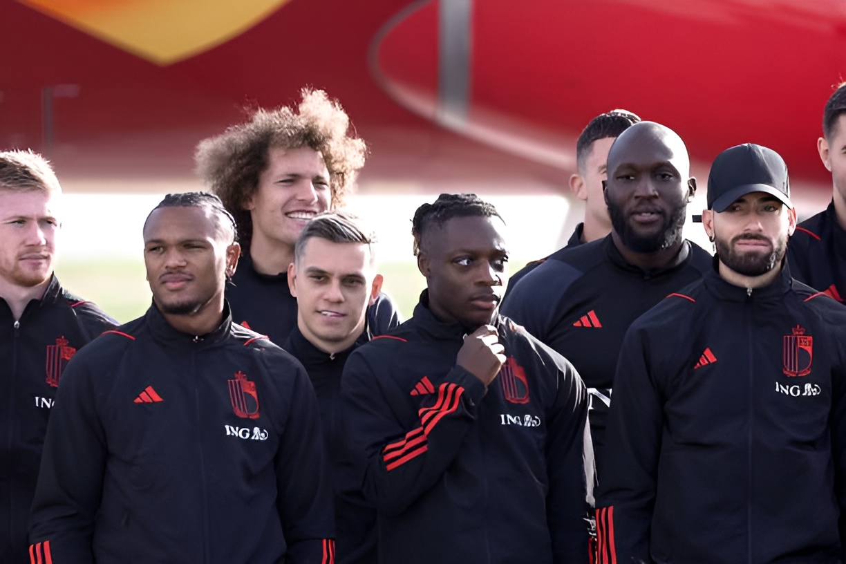Belgium squad at the airport