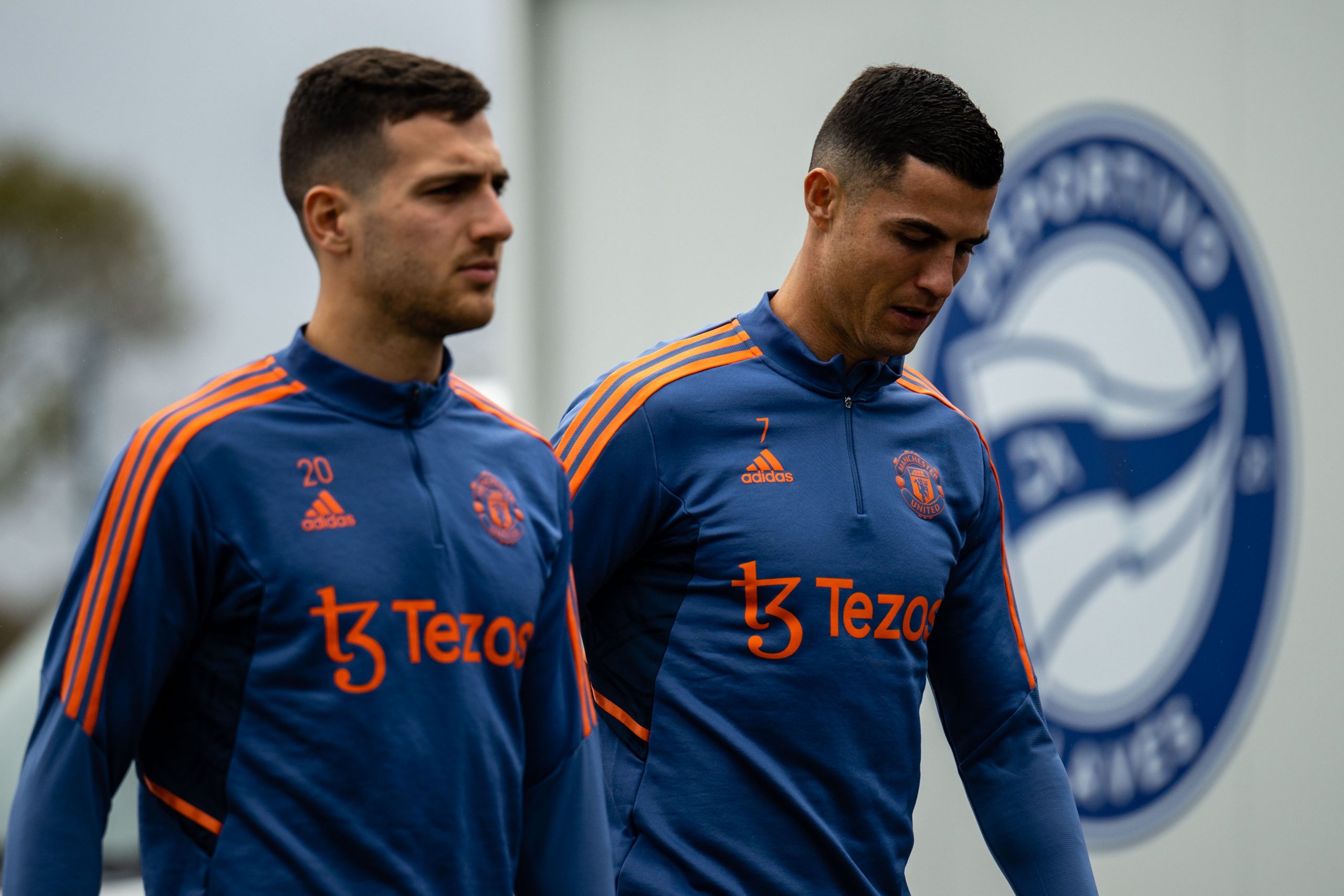 Cristiano Ronaldo and Diogo Dalot photographed together at training. But will they feature in our Manchester United predicted lineup?