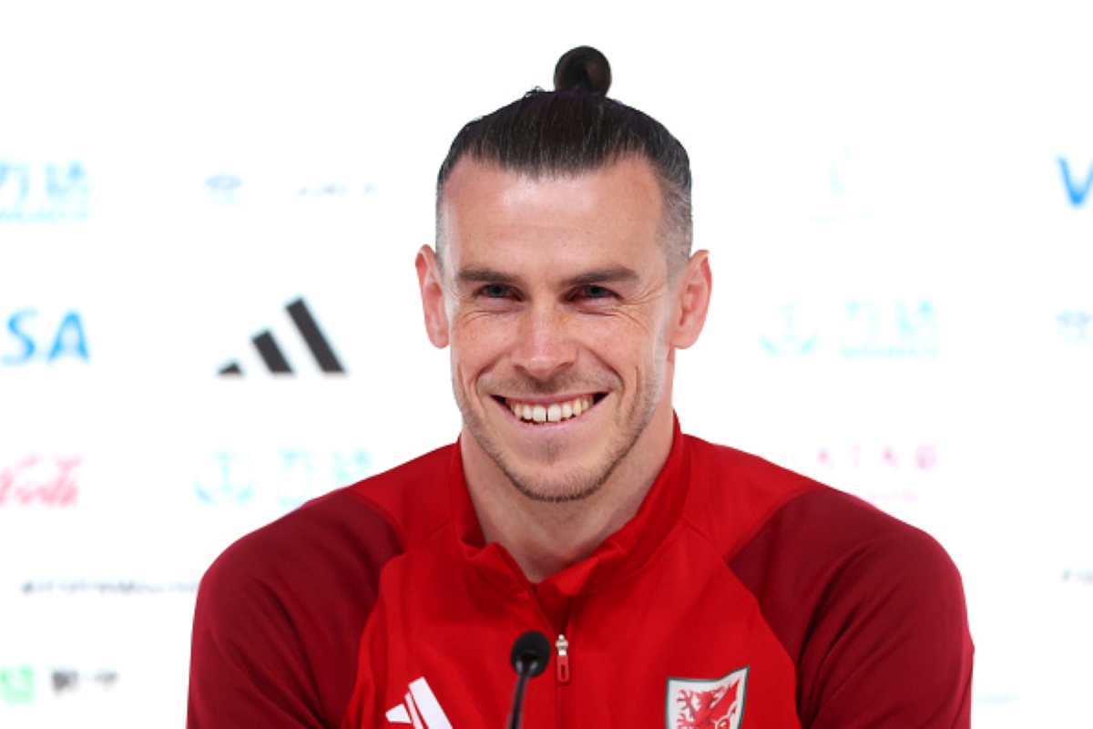 Gareth Bale, pictured at a press conference, in the Wales predicted lineup