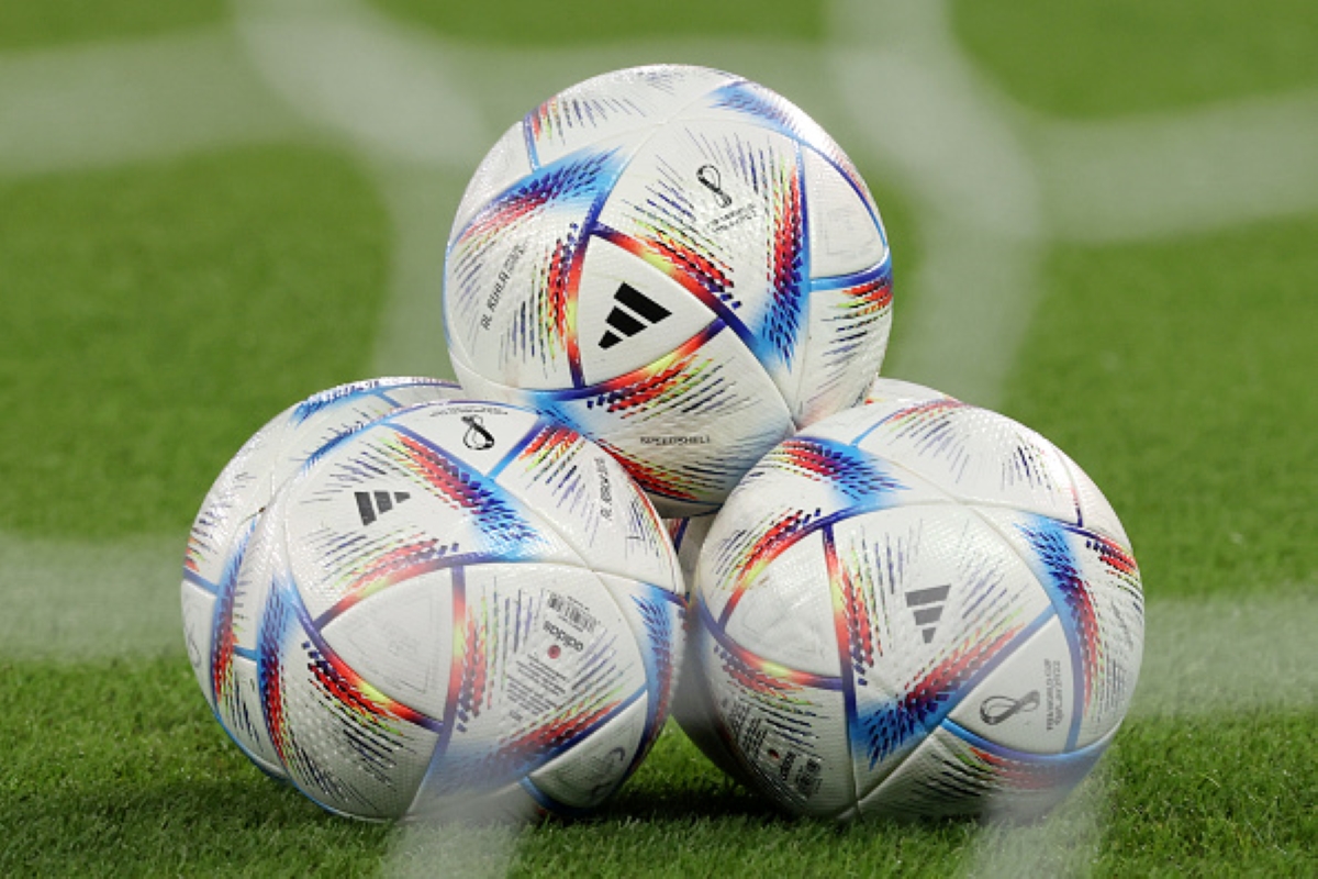 World Cup balls in a pile