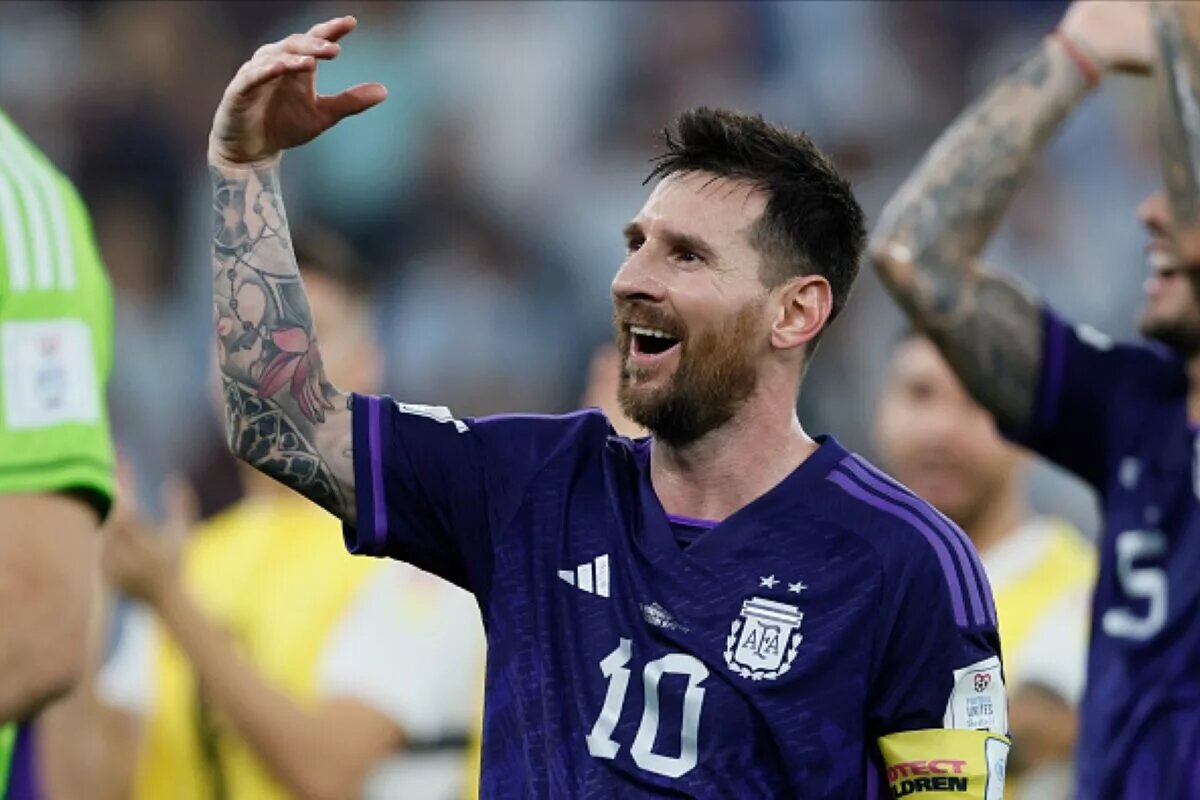 Lionel Messi, part of the Argentina predicted lineup, celebrating