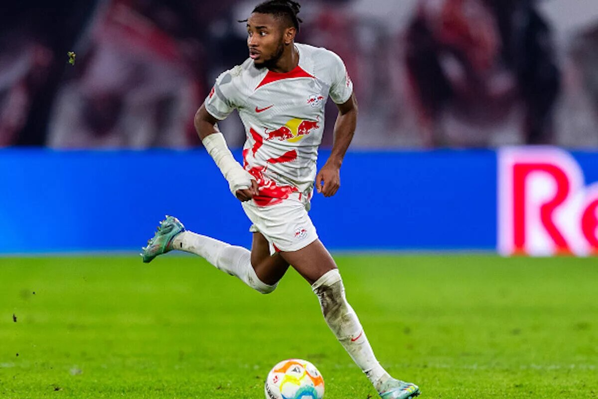 Christopher Nkunku playing for RB Leipzig
