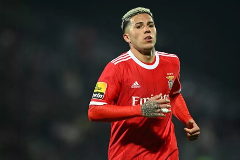 Enzo Fernandez on the pitch for Benfica