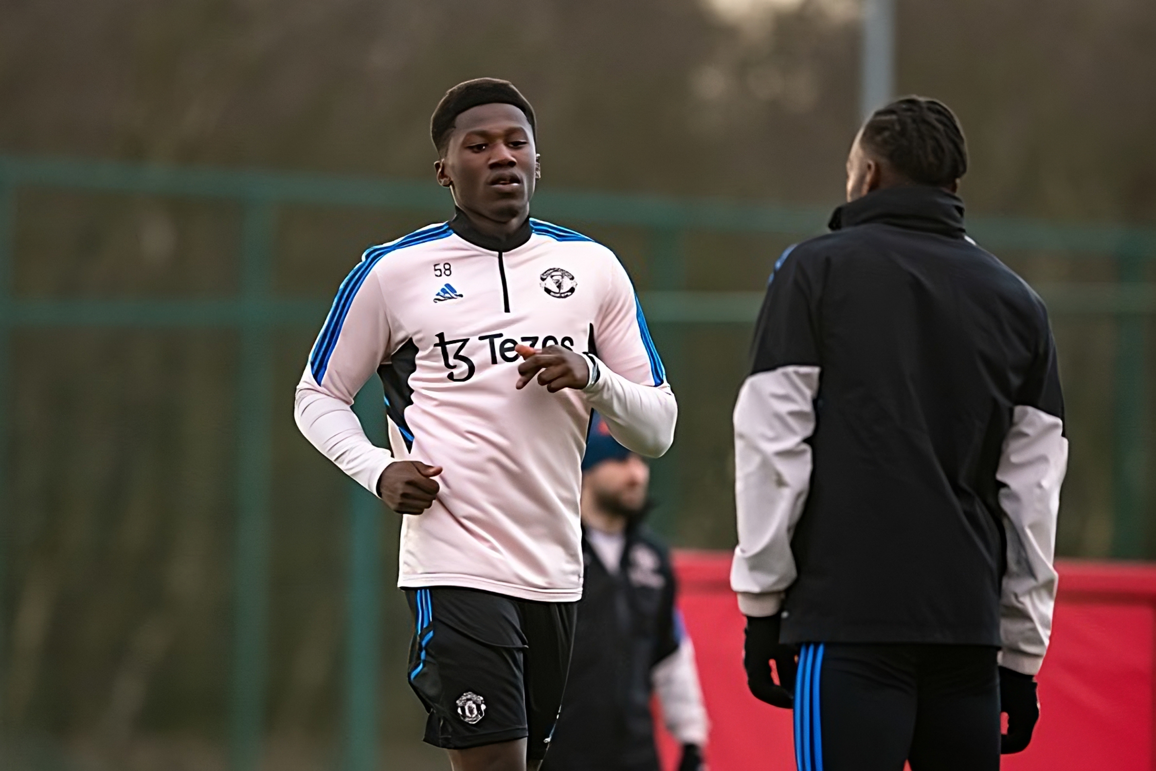 Former Hull City loanee Di'Shon Bernard in Manchester United training